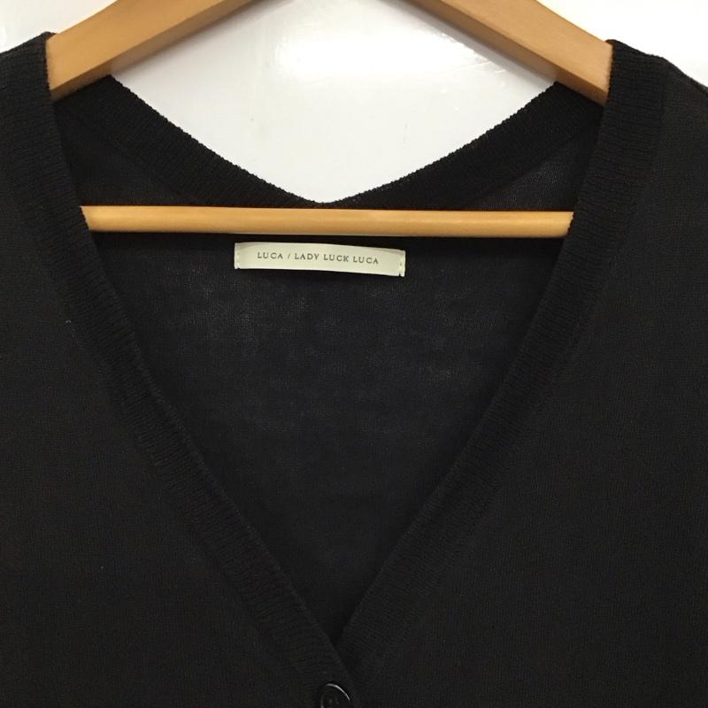 ルカ/レディラックルカ LUCA/LADY LUCK LUCA カーディガン 長袖 無地 黒 / ブラック / black レディース USED 古着 中古 10157292