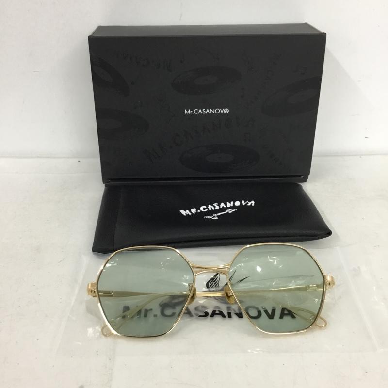ミスターカサノバ Mr.CASANOVA めがね・サングラス サングラス PATTIE カラーレンズ ロゴ、文字 金 / ゴールド / gold color メンズ USED 古着 中古 10157301