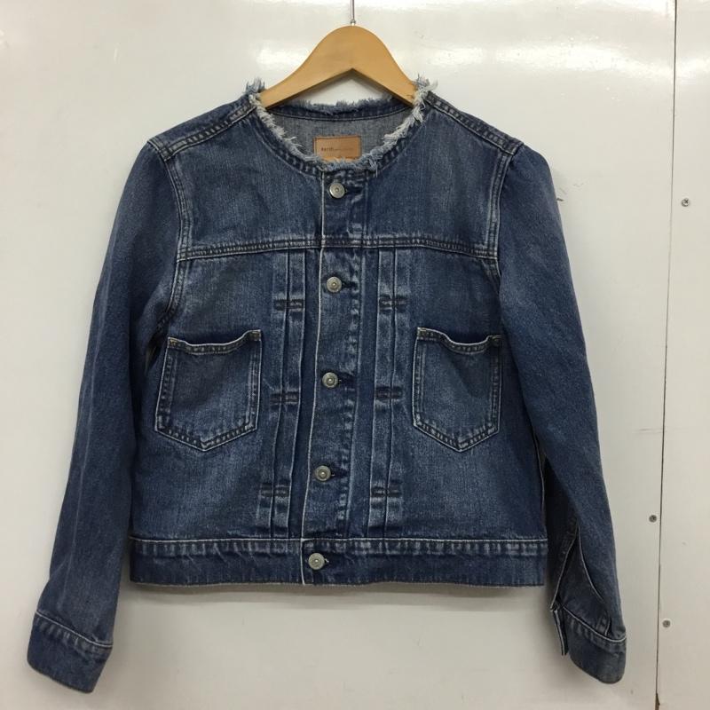 アースミュージックアンドエコロジー earth music&ecology ジャケット、上着 ジャケット、ブレザー 1C01L0Y0100 COTTON USAデニムGジャン ノーカラー L 無地 青 / ブルー / blue レディース USED 古着 中古 10157304