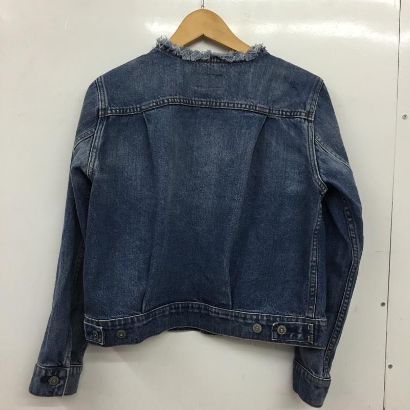 アースミュージックアンドエコロジー earth music&ecology ジャケット、上着 ジャケット、ブレザー 1C01L0Y0100 COTTON USAデニムGジャン ノーカラー L 無地 青 / ブルー / blue レディース USED 古着 中古 10157304