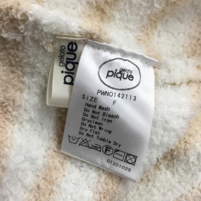 ジェラートピケ gelato pique ワンピース ひざ丈スカート PWNO142113 ノースリーブ FREE ボーダー柄 白 / ホワイト / white X 橙 / オレンジ / orange レディース USED 古着 中古 10157311