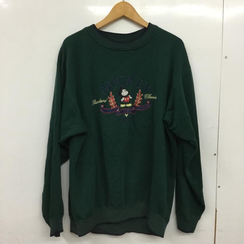 古着 USED トレーナー 長袖 スウェット ミッキーマウス 裏起毛 キャラクター 緑 / グリーン / green メンズ USED 古着 中古 10157312