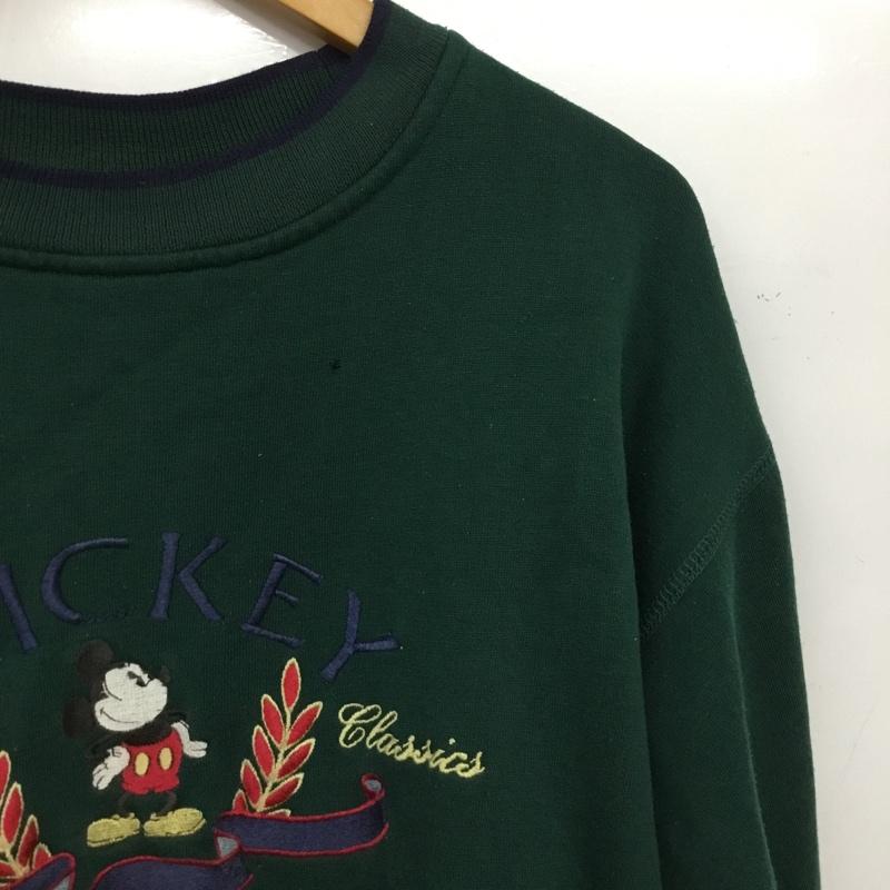 古着 USED トレーナー 長袖 スウェット ミッキーマウス 裏起毛 キャラクター 緑 / グリーン / green メンズ USED 古着 中古 10157312