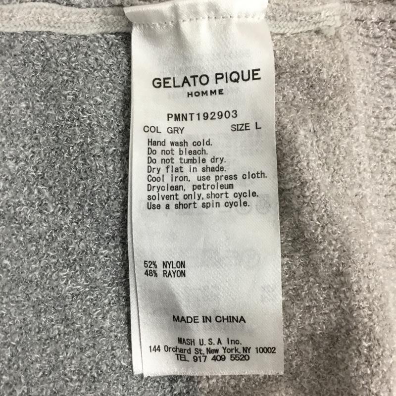 ジェラートピケオム GELATO PIQUE HOMME パーカー 長袖 PMNT192903 ジップアップ L ボーダー柄 灰 / グレー / gray X 青 / ブルー / blue X 白 / ホワイト / white メンズ USED 古着 中古 10157315