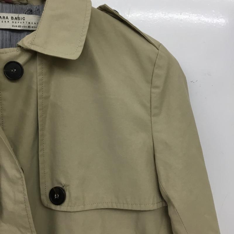 ザラベーシック ZARA BASIC コート トレンチコート 3046 026 806 ミドル丈 ショート丈 XS 無地 ベージュ / ベージュ / beige レディース USED 古着 中古 10157325