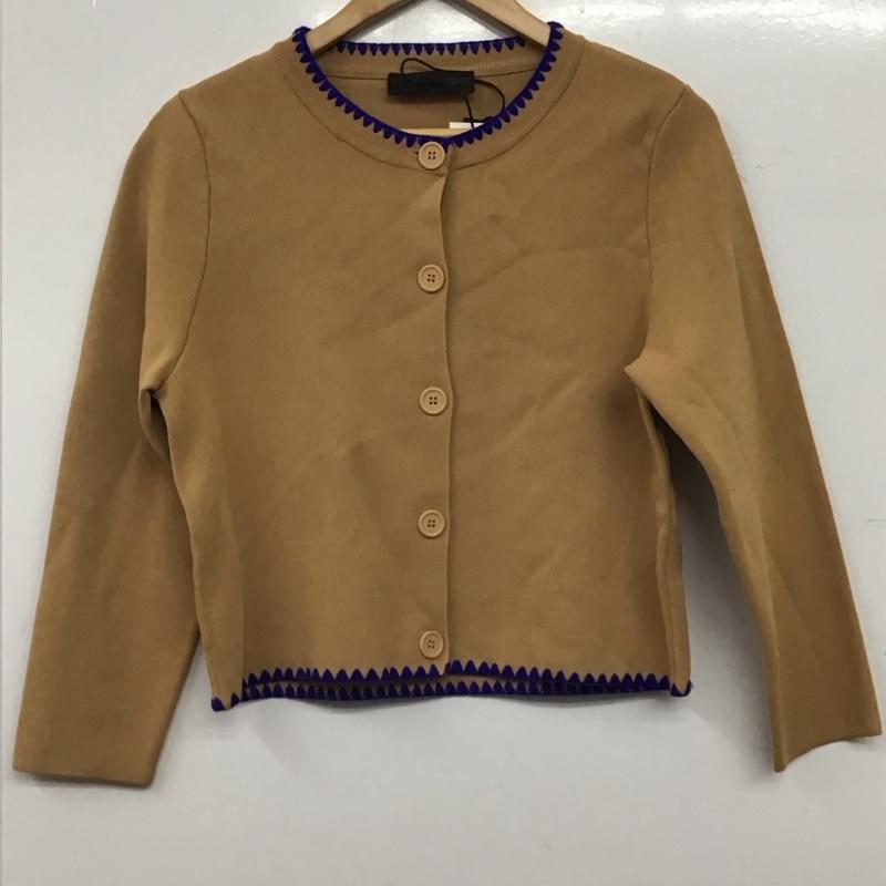 ザラ ZARA カーディガン 長袖 M 無地 茶 / ブラウン / brown レディース USED 古着 中古 10157326