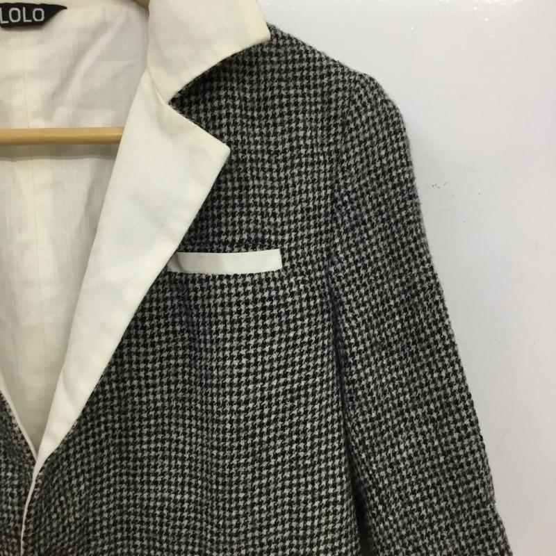 ロロ LOLO ジャケット、上着 ジャケット、ブレザー LJ-60 ウール S 千鳥格子 黒 / ブラック / black X 灰 / グレー / gray X 白 / ホワイト / white レディース USED 古着 中古 10157330