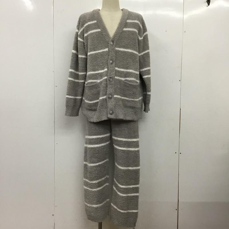 ジェラートピケオム GELATO PIQUE HOMME ウェア ウェア PMNT225162 ルームウェア Vネックカーディガン ルームパンツ 靴下 ソックス ONE SIZE ボーダー柄 灰 / グレー / gray X 白 / ホワイト / white メンズ USED 古着 中古 10157339