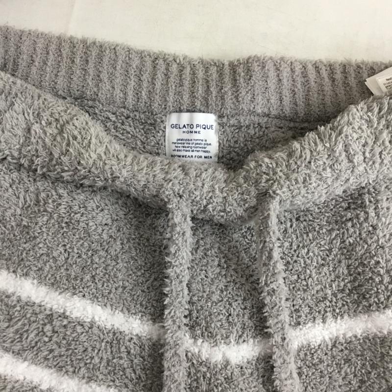 ジェラートピケオム GELATO PIQUE HOMME ウェア ウェア PMNT225162 ルームウェア Vネックカーディガン ルームパンツ 靴下 ソックス ONE SIZE ボーダー柄 灰 / グレー / gray X 白 / ホワイト / white メンズ USED 古着 中古 10157339