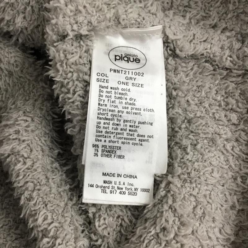 ジェラートピケ gelato pique ウェア ウェア PWNT211002 ルームウェア Vネックカーディガン ルームパンツ ONE SIZE ロゴ、文字 灰 / グレー / gray レディース USED 古着 中古 10157341