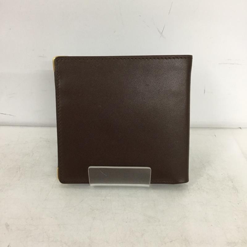 ダンヒル DUNHILL 財布 二つ折り ロゴ、文字 茶 / ブラウン / brown X 金 / ゴールド / gold color メンズ USED 古着 中古 10157347