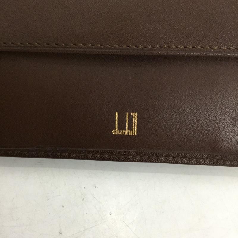 ダンヒル DUNHILL 財布 二つ折り ロゴ、文字 茶 / ブラウン / brown X 金 / ゴールド / gold color メンズ USED 古着 中古 10157347