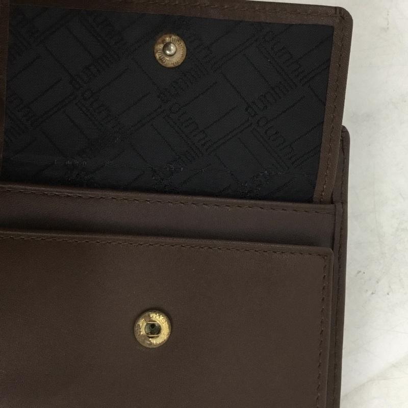 ダンヒル DUNHILL 財布 二つ折り ロゴ、文字 茶 / ブラウン / brown X 金 / ゴールド / gold color メンズ USED 古着 中古 10157347