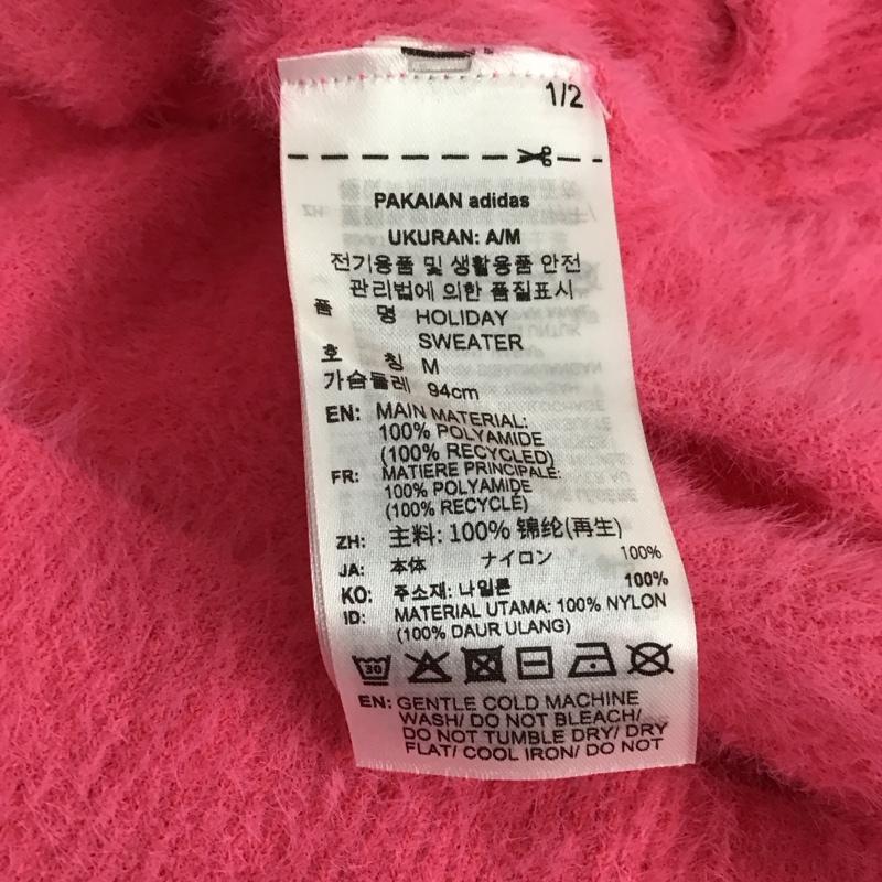 アディダス adidas ニット、セーター 長袖 L ロゴ、文字 桃 / ピンク / pink レディース USED 古着 中古 10157359