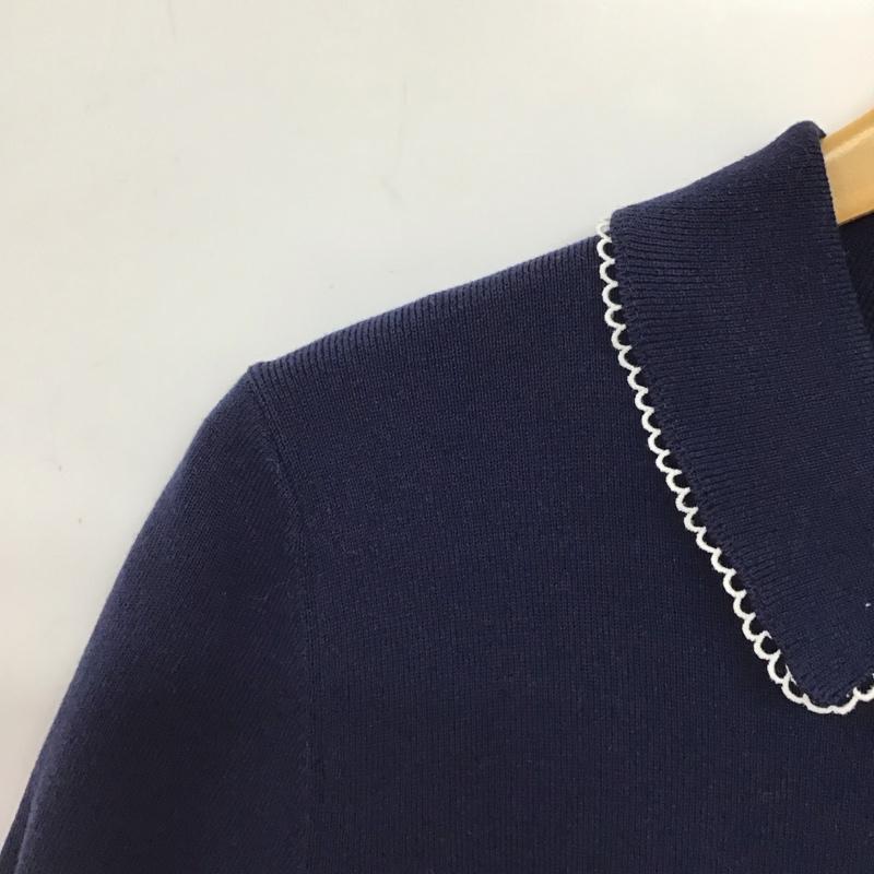 ザラ ZARA ポロシャツ 半袖 M 無地 紺 / ネイビー / navy レディース USED 古着 中古 10157362