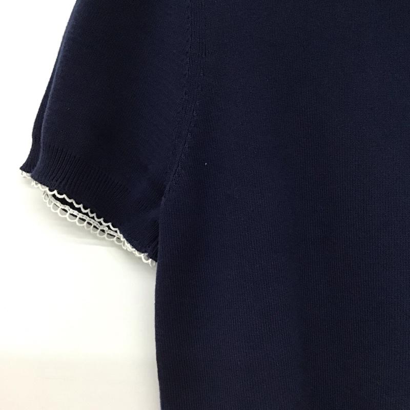ザラ ZARA ポロシャツ 半袖 M 無地 紺 / ネイビー / navy レディース USED 古着 中古 10157362
