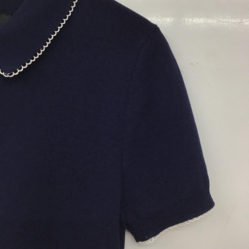 ザラ ZARA ポロシャツ 半袖 M 無地 紺 / ネイビー / navy レディース USED 古着 中古 10157362