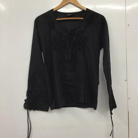 インゲボルグ INGEBORG シャツ、ブラウス 長袖 M 無地 黒 / ブラック / black レディース USED 古着 中古 10157363