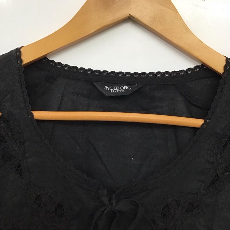 インゲボルグ INGEBORG シャツ、ブラウス 長袖 M 無地 黒 / ブラック / black レディース USED 古着 中古 10157363