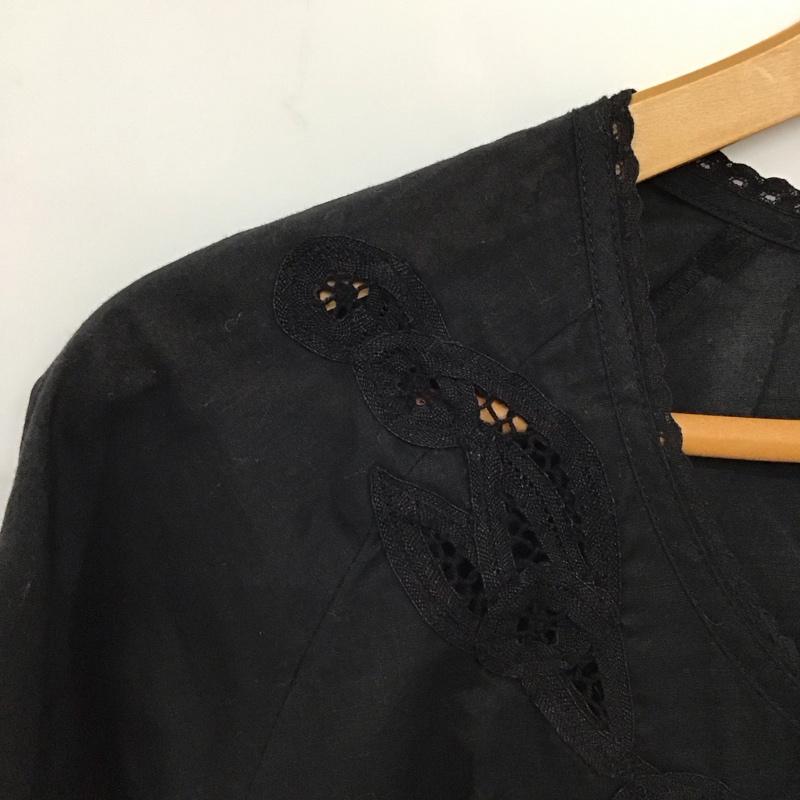 インゲボルグ INGEBORG シャツ、ブラウス 長袖 M 無地 黒 / ブラック / black レディース USED 古着 中古 10157363