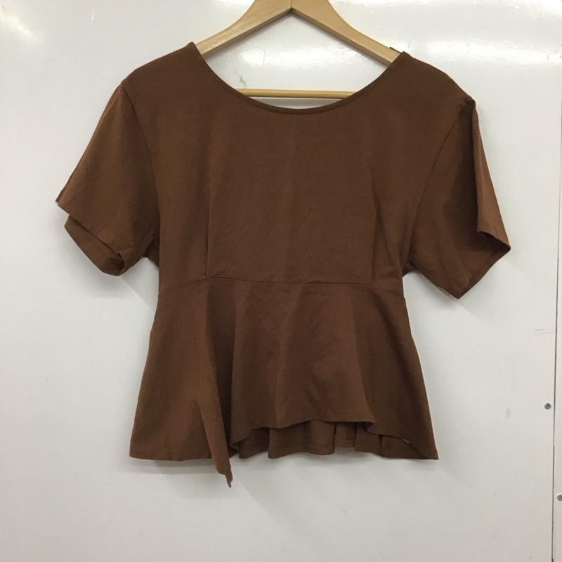 ムルーア MURUA カットソー 半袖 012042702301 ウエストバックリボントップス FREE 無地 茶 / ブラウン / brown レディース USED 古着 中古 10157366