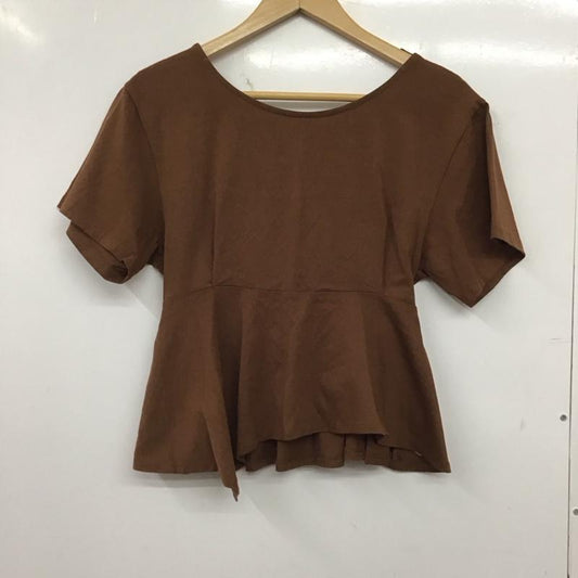 ムルーア MURUA カットソー 半袖 012042702301 ウエストバックリボントップス FREE 無地 茶 / ブラウン / brown レディース USED 古着 中古 10157366