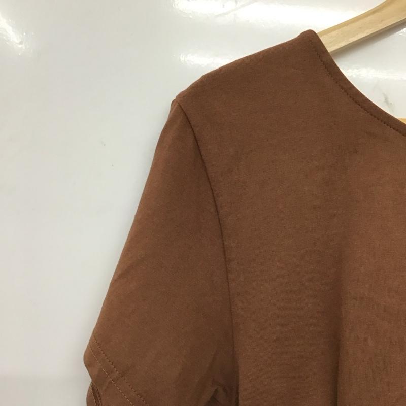ムルーア MURUA カットソー 半袖 012042702301 ウエストバックリボントップス FREE 無地 茶 / ブラウン / brown レディース USED 古着 中古 10157366