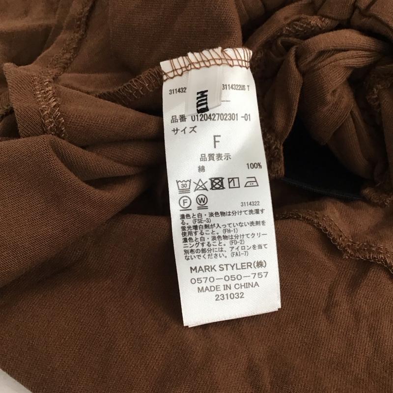 ムルーア MURUA カットソー 半袖 012042702301 ウエストバックリボントップス FREE 無地 茶 / ブラウン / brown レディース USED 古着 中古 10157366