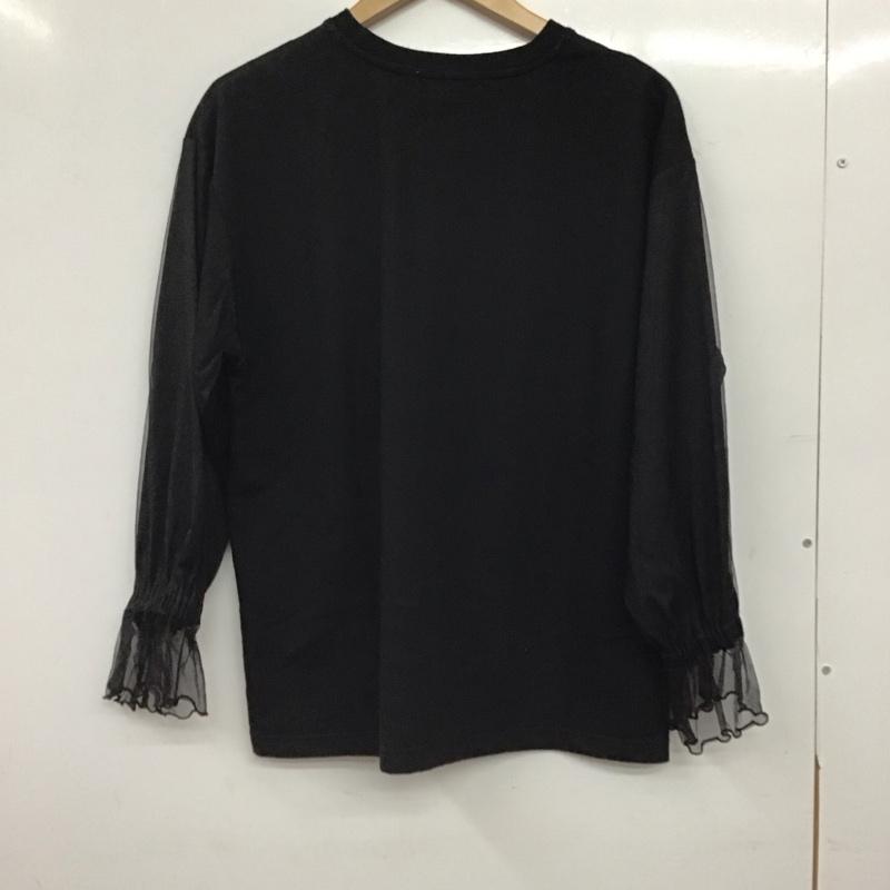 サマンサモスモスブルー Samansa Mos2 blue Tシャツ 七分袖 FREE プリント 黒 / ブラック / black レディース USED 古着 中古 10157368