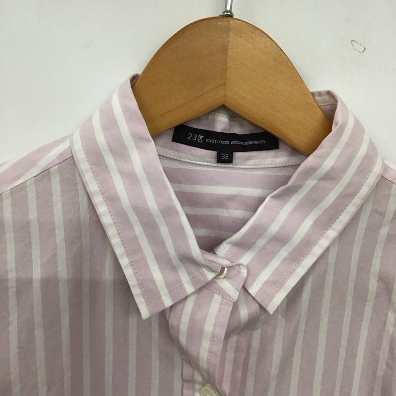 ニジュウサンク 23区 シャツ、ブラウス 長袖 38 ストライプ マルチカラー / マルチカラー / multicolor レディース USED 古着 中古 10157369