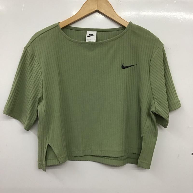 ナイキ NIKE カットソー 半袖 L 無地 カーキ / カーキ / khaki レディース USED 古着 中古 10157378