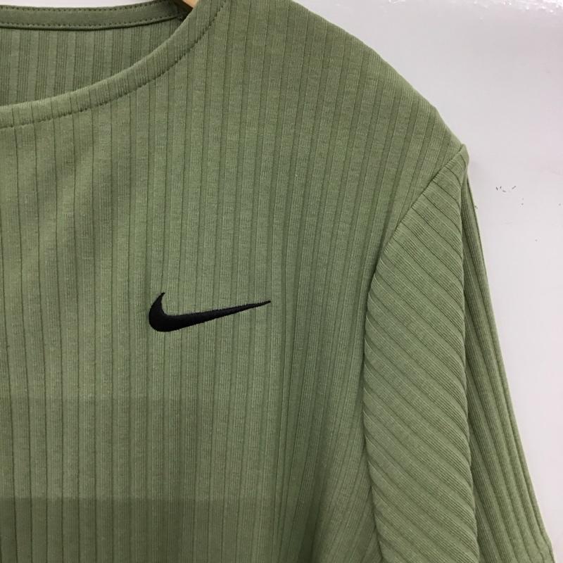 ナイキ NIKE カットソー 半袖 L 無地 カーキ / カーキ / khaki レディース USED 古着 中古 10157378