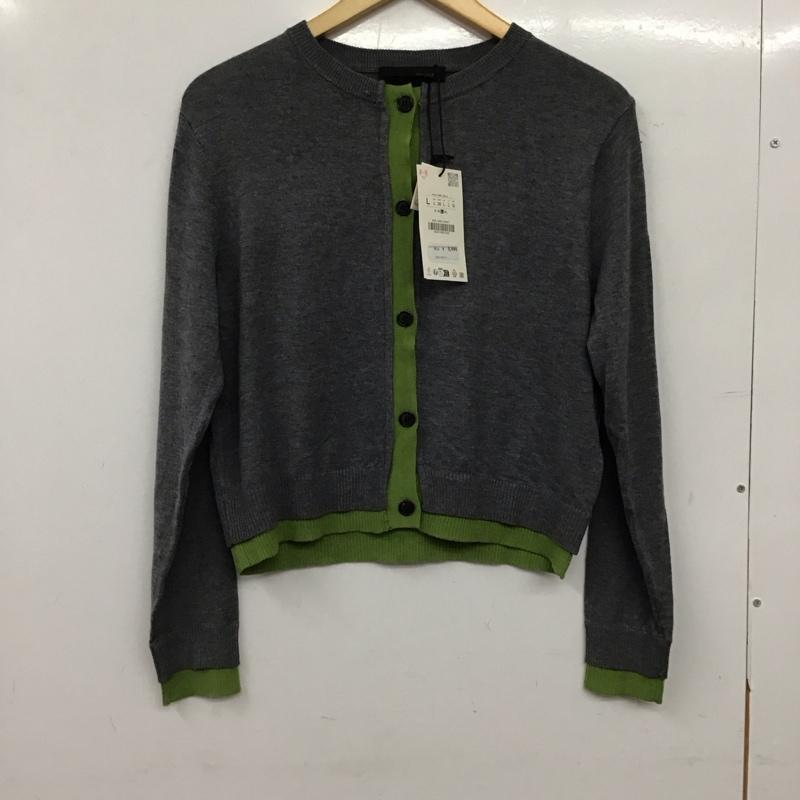 ザラ ZARA カーディガン 長袖 L 無地 灰 / グレー / gray レディース USED 古着 中古 10157383