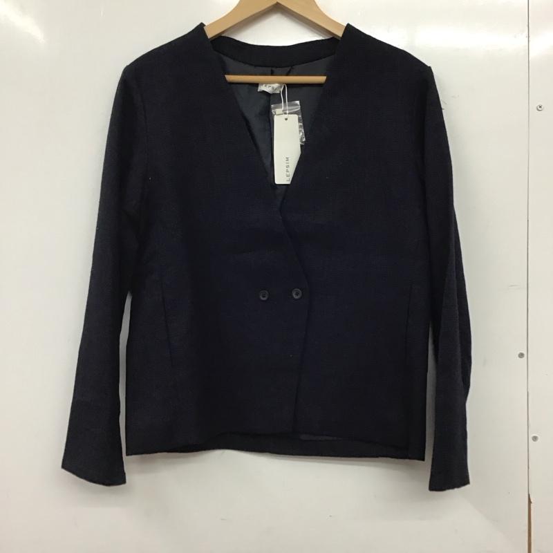 レプシィム LEPSIM ジャケット、上着 ジャケット、ブレザー ツイードライクJK M 無地 紺 / ネイビー / navy レディース USED 古着 中古 10157385