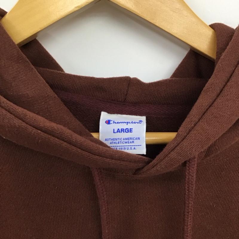 チャンピオン Campion パーカー 長袖 c3-w101 L 無地 茶 / ブラウン / brown メンズ USED 古着 中古 10157386