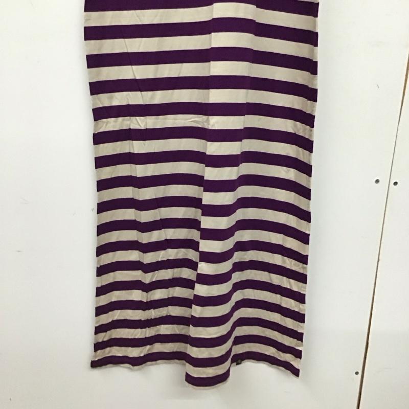 エックスガール X-girl ワンピース ロングスカート ノースリーブロングワンピース タイトワンピース S ボーダー柄 紫 / パープル / purple レディース USED 古着 中古 10157394