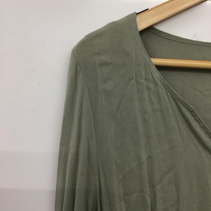 アズールバイマウジー AZUL BY MOUSSY ワンピース ロングスカート 長袖ロングワンピース シャツワンピース フロントボタン S 無地 カーキ / カーキ / khaki レディース USED 古着 中古 10157396
