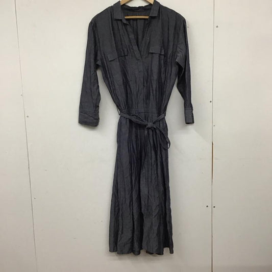 ユナイテッドアローズグリーンレーベルリラクシング UNITED ARROWS green label relaxing ワンピース ロングスカート 長袖シャツワンピース フロントボタン ロングワンピース 36 無地 インディゴ / インディゴ / Indigo レディース USED 古着 中古 10157401
