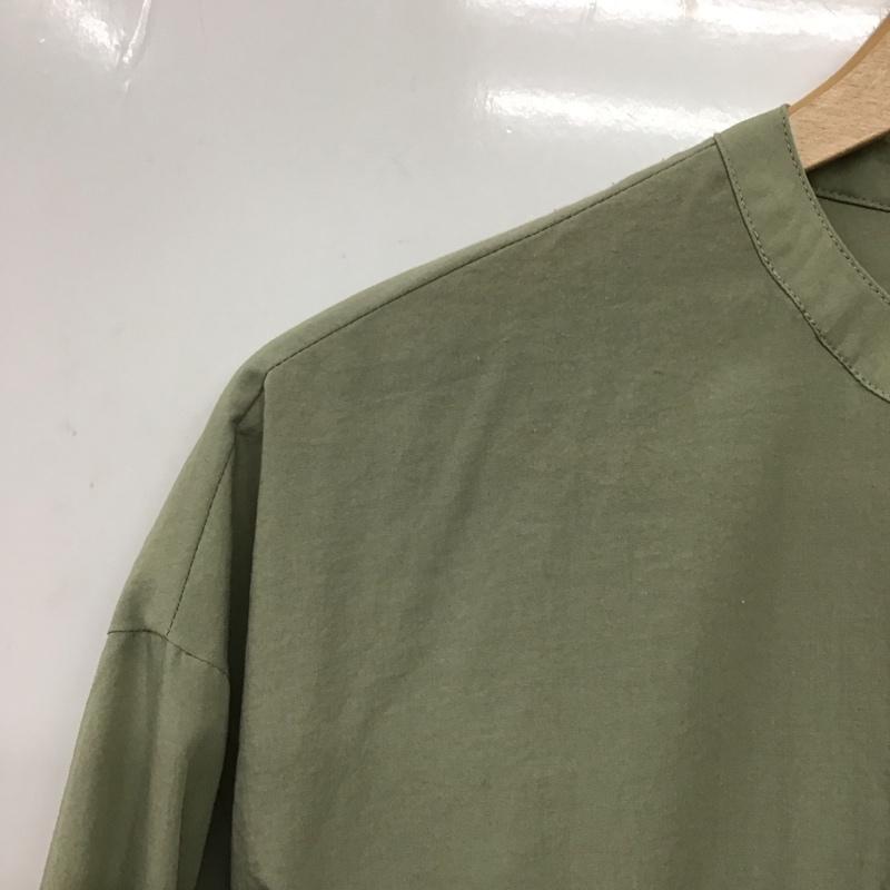 アズールバイマウジー AZUL BY MOUSSY シャツ、ブラウス 長袖 長袖シャツ ロングシャツ ノーカラーシャツ M 無地 カーキ / カーキ / khaki レディース USED 古着 中古 10157403