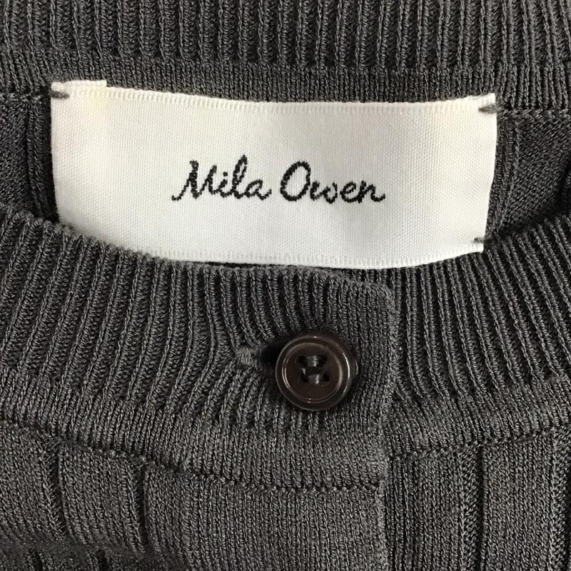 ミラオーウェン Mila Owen ワンピース ロングスカート 半袖ロングワンピース リブニットワンピース 0 無地 ダークグレー / ダークグレー / レディース USED 古着 中古 10157409
