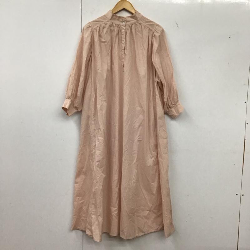ナチュラルビューティーベーシック NATURAL BEAUTY BASIC ワンピース ロングスカート 半袖シャツワンピース フレアスカート S 無地 桃 / ピンク / pink レディース USED 古着 中古 10157413
