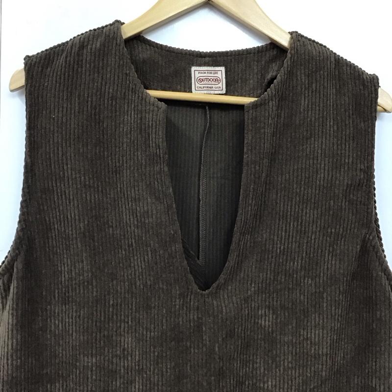 アウトドア OUTDOOR ワンピース ロングスカート ロングスカートワンピース ノースリーブ コーデュロイ M 無地 茶 / ブラウン / brown レディース USED 古着 中古 10157417
