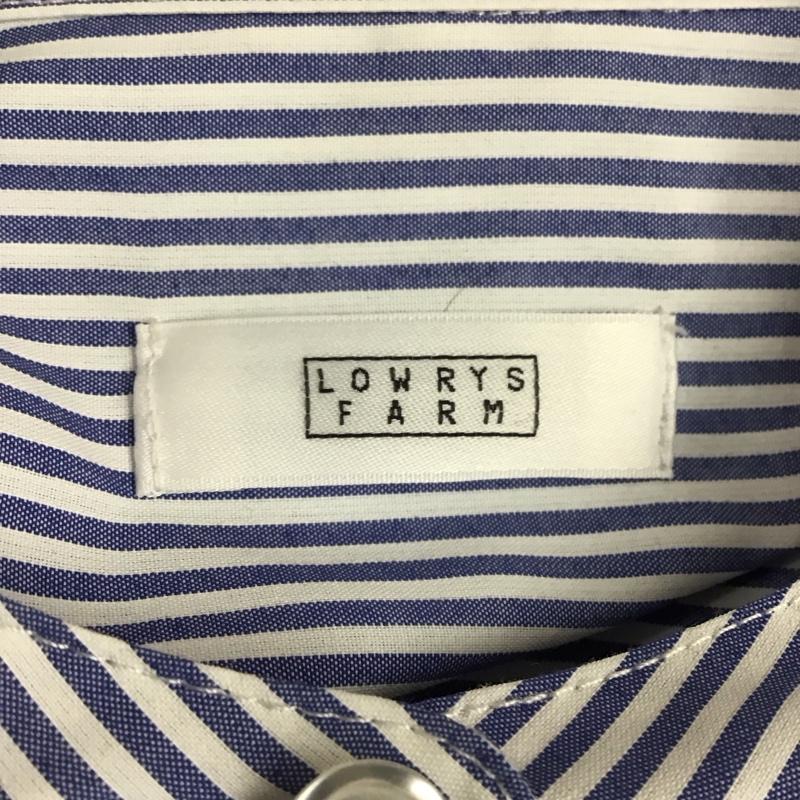 ローリーズファーム LOWRYS FARM ワンピース ロングスカート 長袖ロングワンピース シャツワンピース フロントボタン FREE ストライプ 白 / ホワイト / white X 青 / ブルー / blue レディース USED 古着 中古 10157421