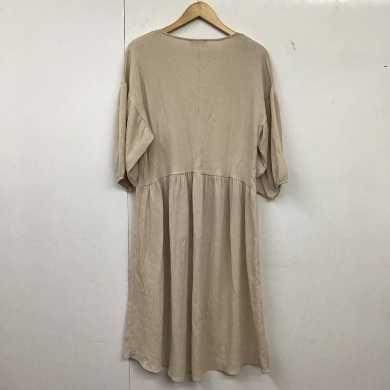 ザラ ZARA ワンピース ロングスカート 半袖ロングワンピース フレアスカート Vネック M 無地 アイボリー / アイボリー / レディース USED 古着 中古 10157427