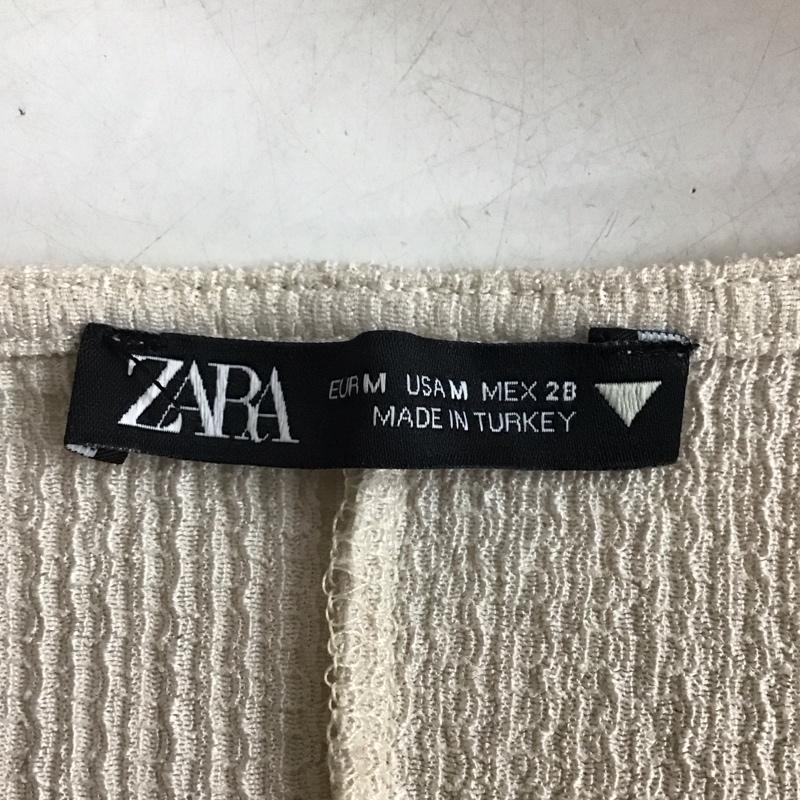 ザラ ZARA ワンピース ロングスカート 半袖ロングワンピース フレアスカート Vネック M 無地 アイボリー / アイボリー / レディース USED 古着 中古 10157427
