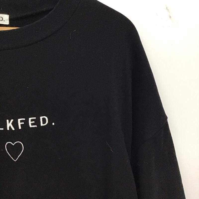 ミルクフェド MILKFED. ワンピース ロングスカート 長袖ロングワンピース スウェットワンピース ONE SIZE ロゴ、文字 黒 / ブラック / black レディース USED 古着 中古 10157429