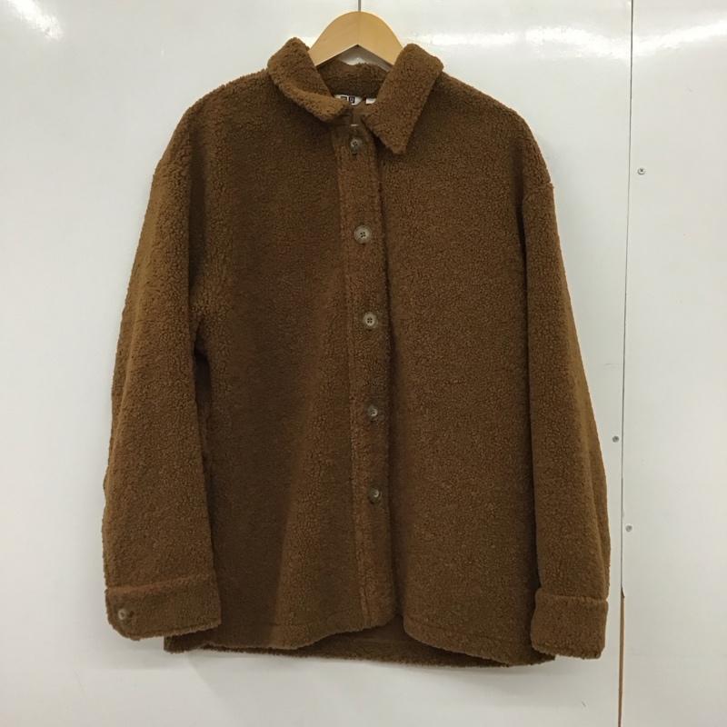 ユニクロ UNIQLO ジャケット、上着 ジャンパー、ブルゾン 241-420715 ボアフリースショートコート L 無地 茶 / ブラウン / brown レディース USED 古着 中古 10157443