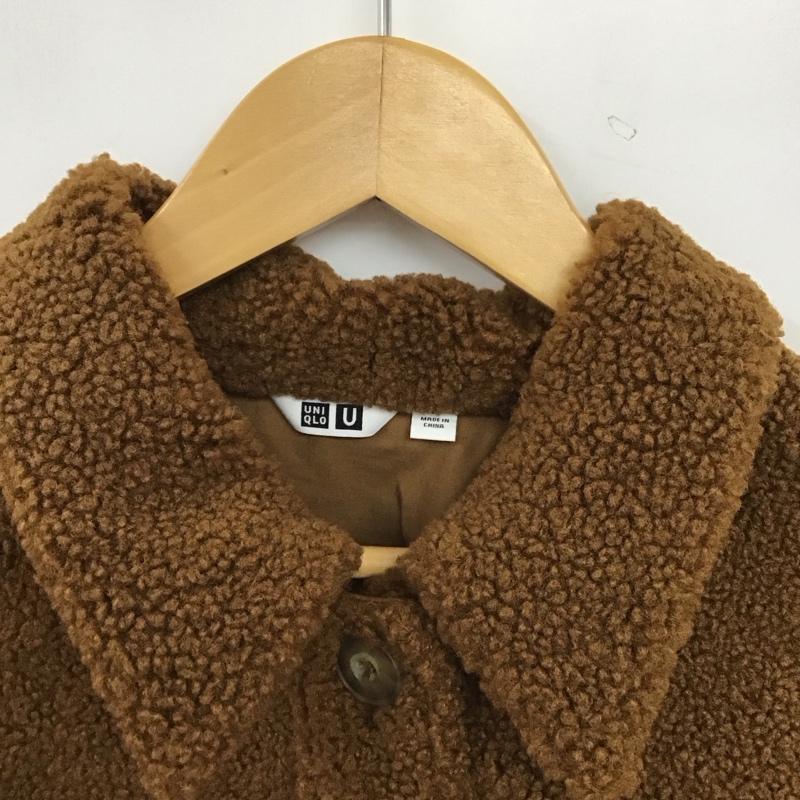 ユニクロ UNIQLO ジャケット、上着 ジャンパー、ブルゾン 241-420715 ボアフリースショートコート L 無地 茶 / ブラウン / brown レディース USED 古着 中古 10157443