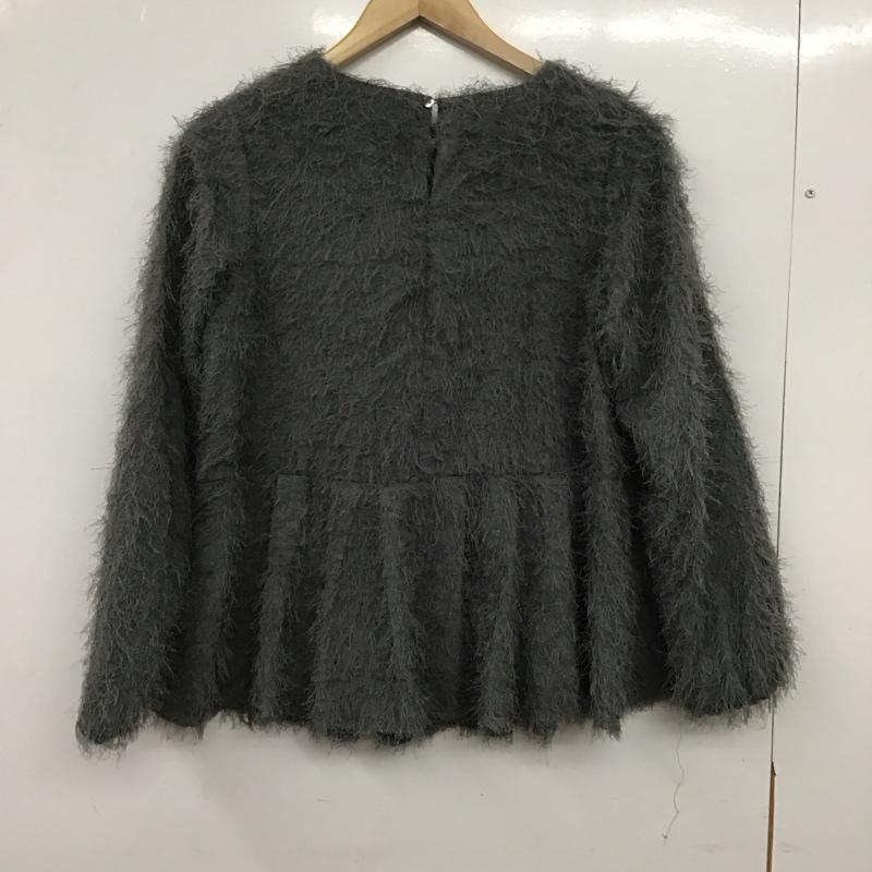 オペークドットクリップ OPAQUE.CLIP ニット、セーター 長袖 長袖ニットカットソー クルーネック セーター 38 無地 灰 / グレー / gray レディース USED 古着 中古 10157445