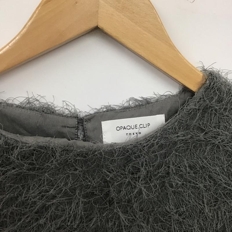 オペークドットクリップ OPAQUE.CLIP ニット、セーター 長袖 長袖ニットカットソー クルーネック セーター 38 無地 灰 / グレー / gray レディース USED 古着 中古 10157445